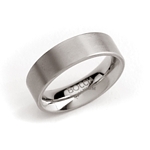 Boccia Plain Square-cut Brushed Titanium Ring - 101-01
