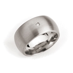 Boccia Wide Titanium Band with Brushed Finish & Diamond - 103-03 Boccia Wide Titanium Band with Brushed Finish & Diamond - 103-03