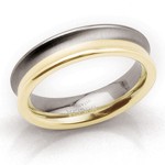 Boccia Titanium and 14kt Gold Concave Band - 0117-01 Boccia Titanium and 14kt Gold Concave Band - 0117-01