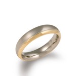 Boccia Titanium Band with Gold Plated Edge - 0130-08