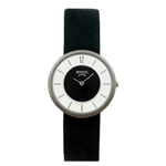Boccia Black & White Round Titanium Watch - 3114-06