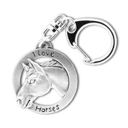 'I Love Horses' Circle Pewter Key Ring - 6054KP 'I Love Horses' Circle Pewter Key Ring - 6054KP