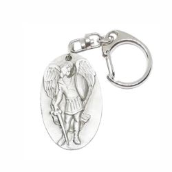 Saint Michael Archangel Pewter Key Ring - 8498KP Saint Michael Archangel Pewter Key Ring - 8498KP