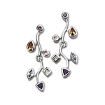 Multi-shade CZ Vine Earrings