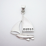 Sailboat Pendant in Solid Sterling Silver