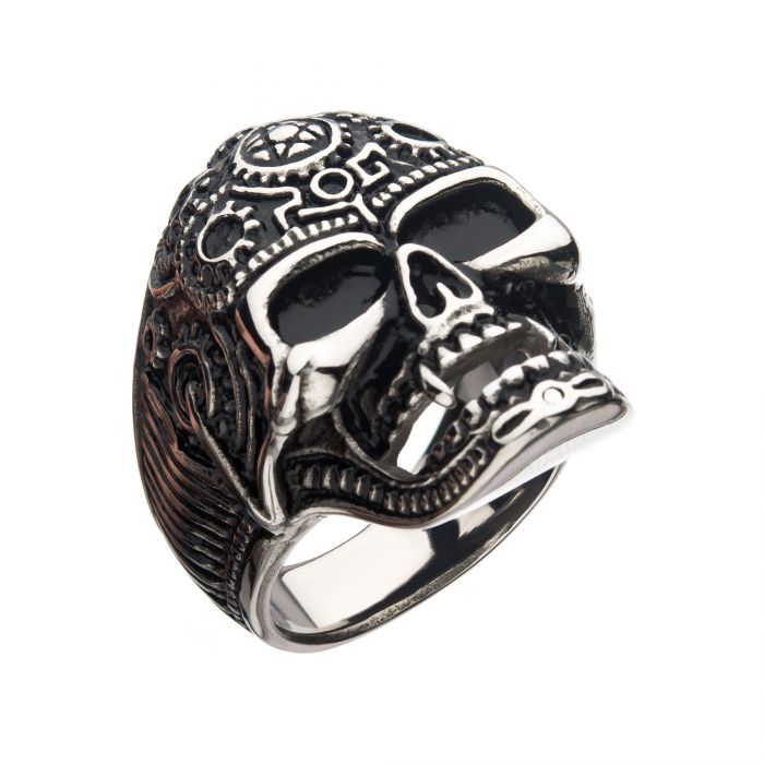 Stainless Steel Skull Ring - Vampire Teeth - FR60009 Stainless Steel Skull Ring - Vampire Teeth - FR60009