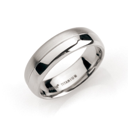 Boccia Titanium Band Half Polished Half Matte - 109-01 - Click Image to Close