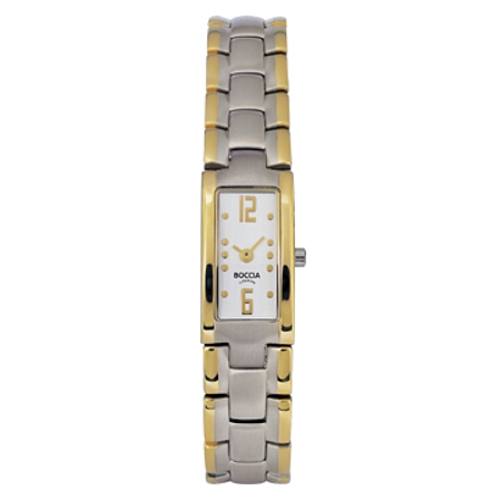 Ladies Boccia Two-tone All-Titanium Tank Watch - 3104-06 - Click Image to Close