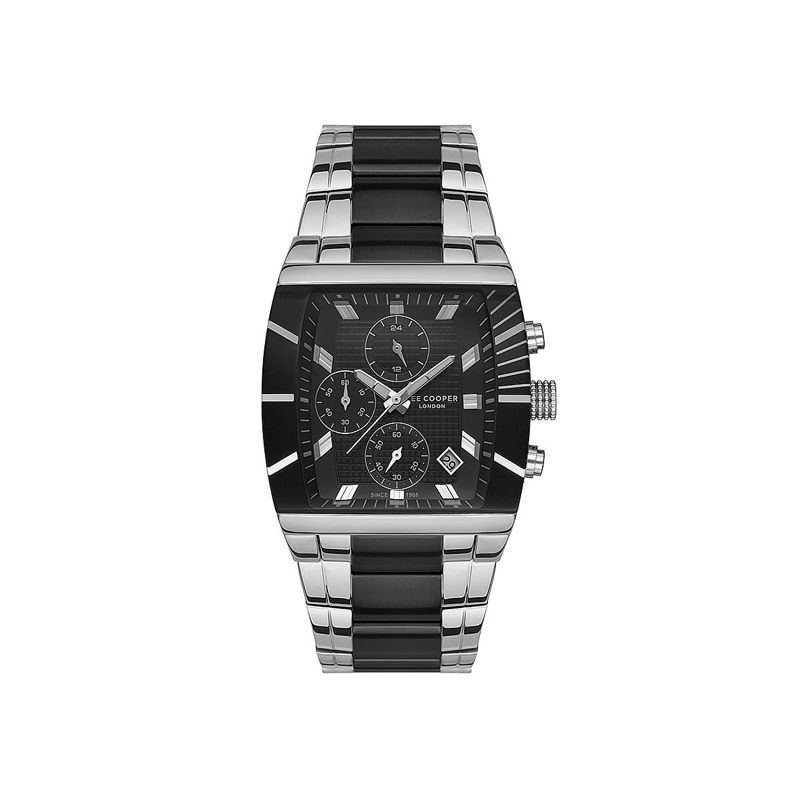 Lee Cooper Men's Watch - All Metal Blk/Silver - LC07422.350 - Click Image to Close