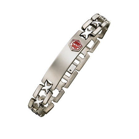 Medical ID Bracelet - Titanium Medic Alert - TB702MED - Click Image to Close