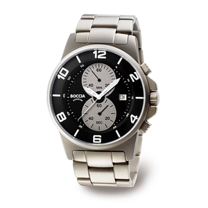Boccia Black & Gray All-Titanium Watch - 3777-03