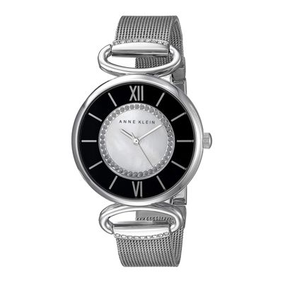 Anne Klein Black and White Face w/Mesh Strap - AK-2151MPSV