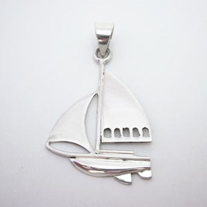 Sailboat Pendant in Solid Sterling Silver