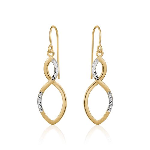 Gold plated Brushed and Etched Sterling Figure-8 Dangles - A-E78