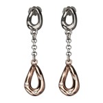 Rose Gold plated Steel Twist Dangles w/CZs